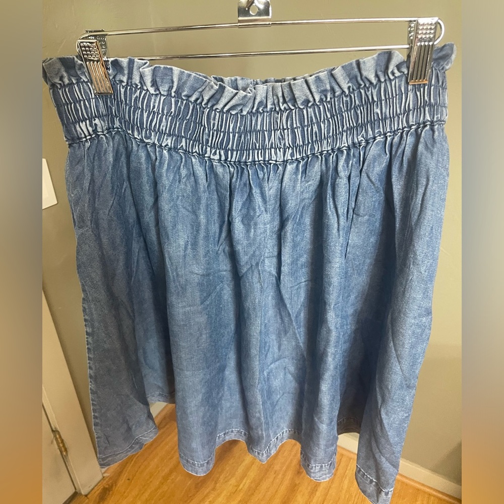 Wash Lab “Breezy Soft Denim Pleated Skirt” WL1423S – Victor Blue – Size L – NWT - Picture 2 of 6
